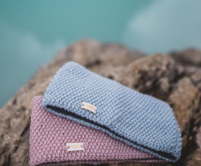 Headband bjež MERINO ICE BLUE